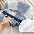thumbnail image 4 of Twin Sze Fitted Sheet Set - Blue White Striped 2 Piece Bedding Sets 16" Deep Pocket Fitted Sheet with 1 Pillowcase, Navy Blue Beach Nautical Anchor Ocean Coastal Brushed Microfiber Hotel Bed Sheets, 4 of 9