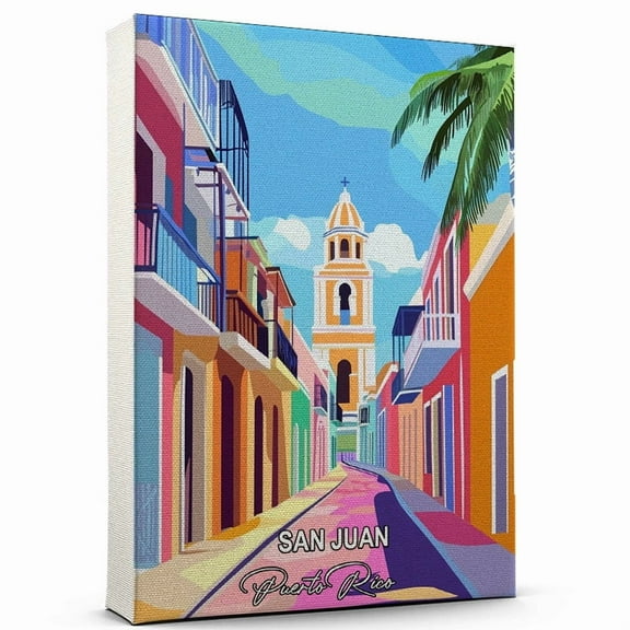 San Juan Travel Canvas Wall Art – Puerto Rico Canvas – Travel-Inspired Scene That Brings Peace, Color, and Culture Into Your Space