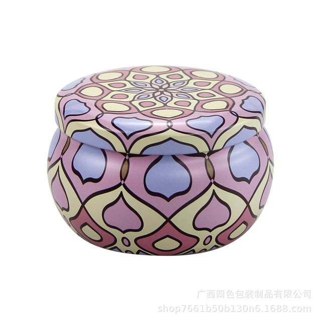 Embalaje con superficie de tambor redondo: tarro para velas de aromaterapia de lata de lata de 2,2 oz: un recipiente elegante y funcional para sus velas aromáticas.