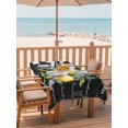 thumbnail image 2 of Outdoor Table Cloth with Umbrella Hole and Zipper, Summer Lemon Waterproof Rectangle Tablecloth 54"x80", Vintage Black Plaid Blue Spring Floral Washable Table Cover for Outside Party Patio Picnic, 2 of 8