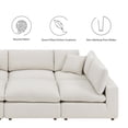thumbnail image 3 of Modular Sectional Sofa Couch, Ivory White, Fabric, Living Kitchen Cafe Bistro Hospitality Restaurant, Modern Contemporary HB34787, 3 of 5