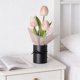thumbnail image 4 of Decoración de plantas en maceta con flores artificiales simuladas de tulipanes – Arreglo de tulipanes en PU Negro Rosa Blanco, 10,24 pulgadas, adorno de oficina en casa sin mantenimiento, 4 of 6