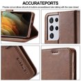 thumbnail image 4 of Allytech Flip Case for Galaxy S21 Ultra, Premium PU Leather Wallet Case Classic Design with Card Slot and Magnetic Closure Folio Fold Stand Cover Case for Samsung Galaxy S21 Ultra 5G, Brown, 4 of 7