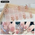 thumbnail image 2 of Pegatinas de uñas brillantes de cobertura completa, flores rosas adhesivas de larga duración, envolturas de uñas de verano, Parche de artes de manicura DIY, 2 of 7