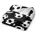 thumbnail image 2 of Fun Black and White Soccer Sports Ball Throw Blanket Soft Bed Bedding Warm Cozy Plush Flannel Fleece Blankets Gifts for Kids Boys Teens, Sofa Couch Bedroom Home Decor, 50"x40", 2 of 6
