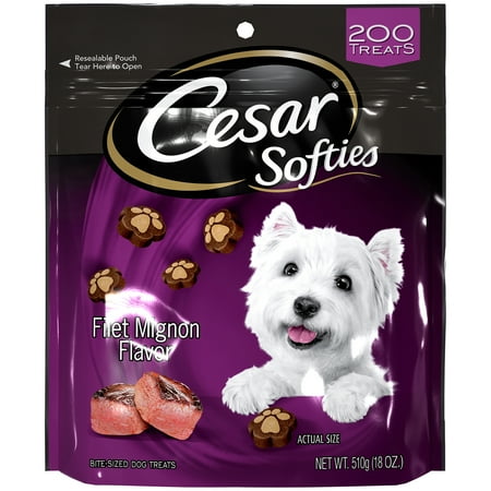 - Cesar Softies Dog Treats Filet Mignon Flavor, 18 oz. Pouch (200 Treats)