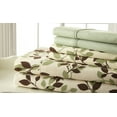 thumbnail image 2 of Spirit Linen Home - Queen Microfiber Traditional Green Brown Leaves Sheet Set, 2 of 2