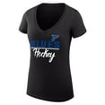 thumbnail image 2 of Women's G-III 4Her by Carl Banks Black St. Louis Blues Super-Slim Fit Lightweight Graphic V-Neck T-Shirt, 2 of 3