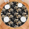 thumbnail image 2 of Pioneer Flower Floral Print Pattern Round Fitted Tablecloth with Elastic Edge,Dining Table Cover Waterproof,Outdoor Round Tablecloth for Camping,Dining,Indoor and Outdoor, 2 of 7