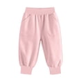 thumbnail image 7 of BLVB Girls Sweatpants Toddler Kids Cotton Joggers Elastic Waist Athletic Pants with Pockets for 1-11Y(Pink,1-2 Years), 7 of 7