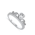 thumbnail image 4 of White Cubic Zirconia Heart Bezel Tiara Crown Ring .925 Sterling Silver Band Jewelry Female Size 10, 4 of 4