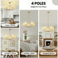 thumbnail image 3 of 5-Light Modern Farmhouse Chandelier with Wavy Fabric Shades for Dining Room, 3 of 12