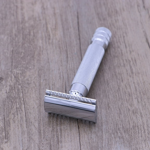 LEORX Safety Razor Face Razors Steel Men Straight Stainless Double Shaver Razor Shaver Safe Razor Silver