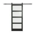thumbnail image 4 of 36'' x 84'' Black 4-Lite Frosted Glass And Solid Manufactured Wood Sliding Barn Door With Installation Hardware Kit, 4 of 8