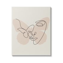 Stupell Industries Butterfly Girl Face Doodle Abstract Painting Gallery Wrapped Canvas Print Wall Art