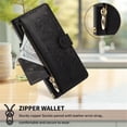 thumbnail image 6 of Case For Google Pixel 10a Butterfly Flower Multi-card Holder Zipper Wallet With Lanyard Magnetic Clasp Flip Stand Leather Phone Case,Black,For Google Pixel 10a, 6 of 8