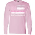 thumbnail image 3 of Inktastic Breast Cancer Awareness Pink Ribbons and Flag Long Sleeve T-Shirt, 3 of 5