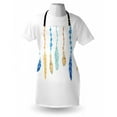 thumbnail image 3 of Feather Apron Ethnic Multicolored Bird Feathers with Ornamental Tribal Elements, Unisex Kitchen Bib Apron with Adjustable Neck for Cooking Baking Gardening, Pale Orange Blue Seafoam, by Ambesonne, 3 of 3