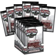 Old Trapper Beef Jerky, Traditional Style Real Wood Smoked - Healthy Snack Great for Lunch, Snacks and sharing - Made from 100% Top Round, Peppered, 1.8 Ounce (Pack of 6)