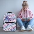 thumbnail image 2 of Pzuqiu Leopard Print Axolotl Kids Backpack for Ages 6-14 17 Inch Large Capacity Elementary School Backpack with Adjustable Padded Straps Lightweight for Back to School Ideal Gift, 2 of 7