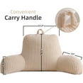 thumbnail image 3 of Reading Pillow Bed Wedge Large Adult Children Backrest with Arms Back Support for Sitting Up in Bed/Couch for Lounging Bedrest,Waffle Stereoscopic Design,Ivory, 3 of 9