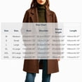 thumbnail image 3 of Afelkas Women's Oversized Wool Blend Peacoat Double Breasted Notch Lapel Mid Length Warm Winter Coat with Pockets, 3 of 6