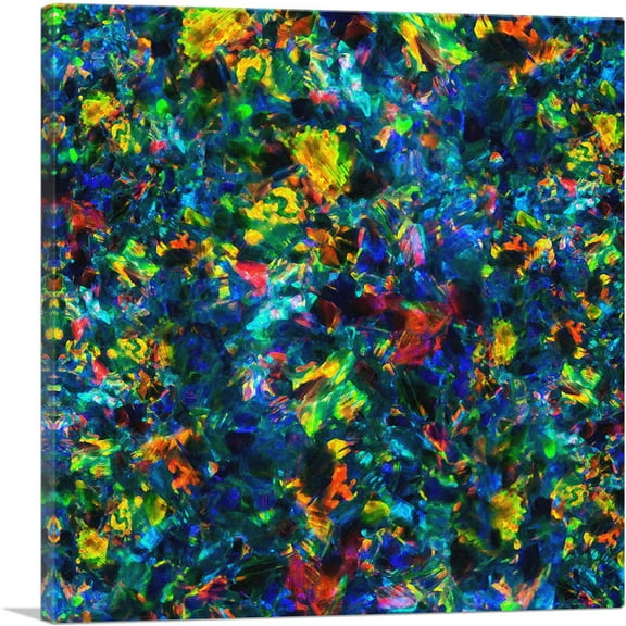 ARTCANVAS Dark Vivid Opal Precious Stone Gemstone Jewel Canvas Art Print - Size: 18" x 18" (0.75" Deep)
