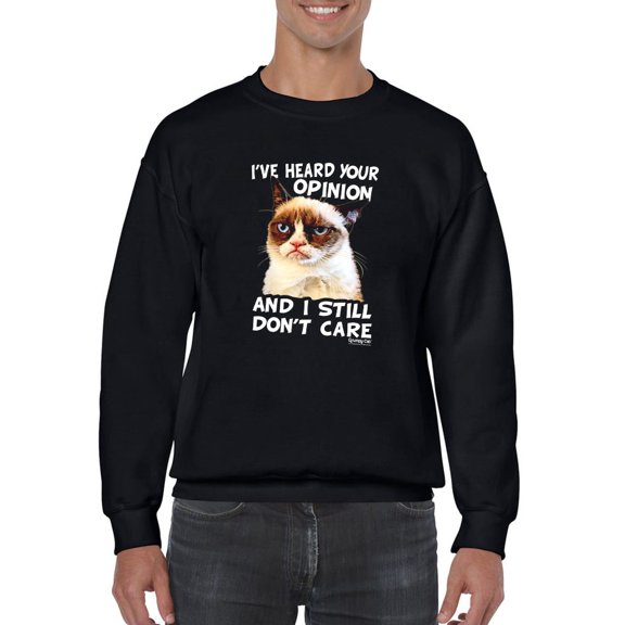 Grumpy Cat Your Opinion Sweatshirt Men -T-Line Designs, Male x-Large