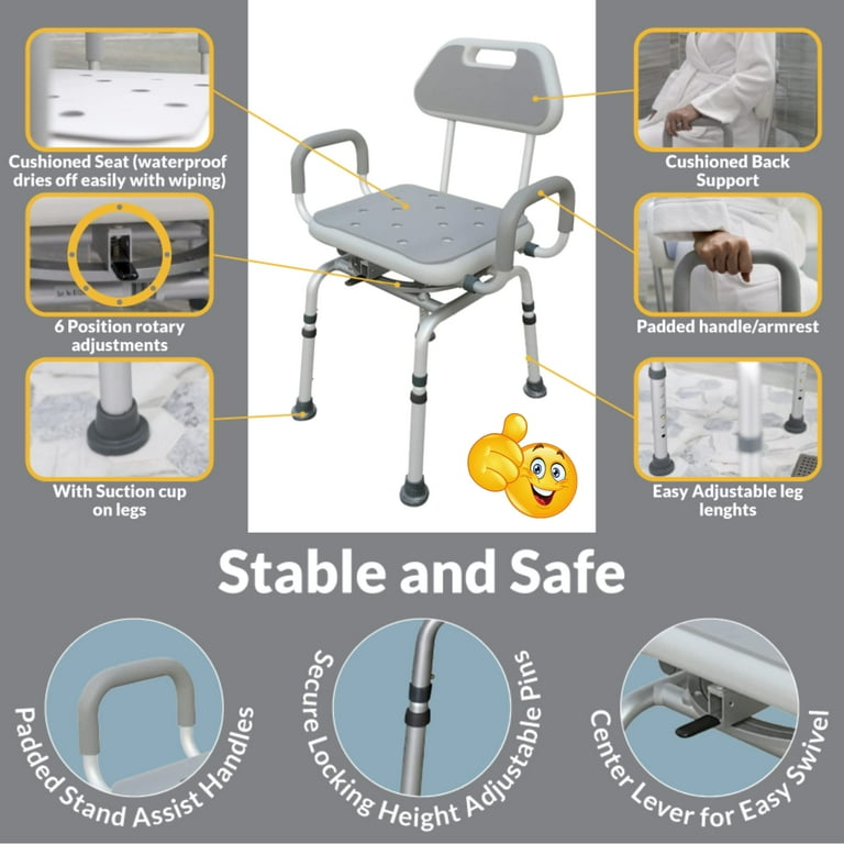 Mobb premium bathroom swivel shower chair hotsell