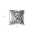 thumbnail image 2 of Blue Yellow Boho Floral Indoor Outdoor Throw Pillow, 2 of 4