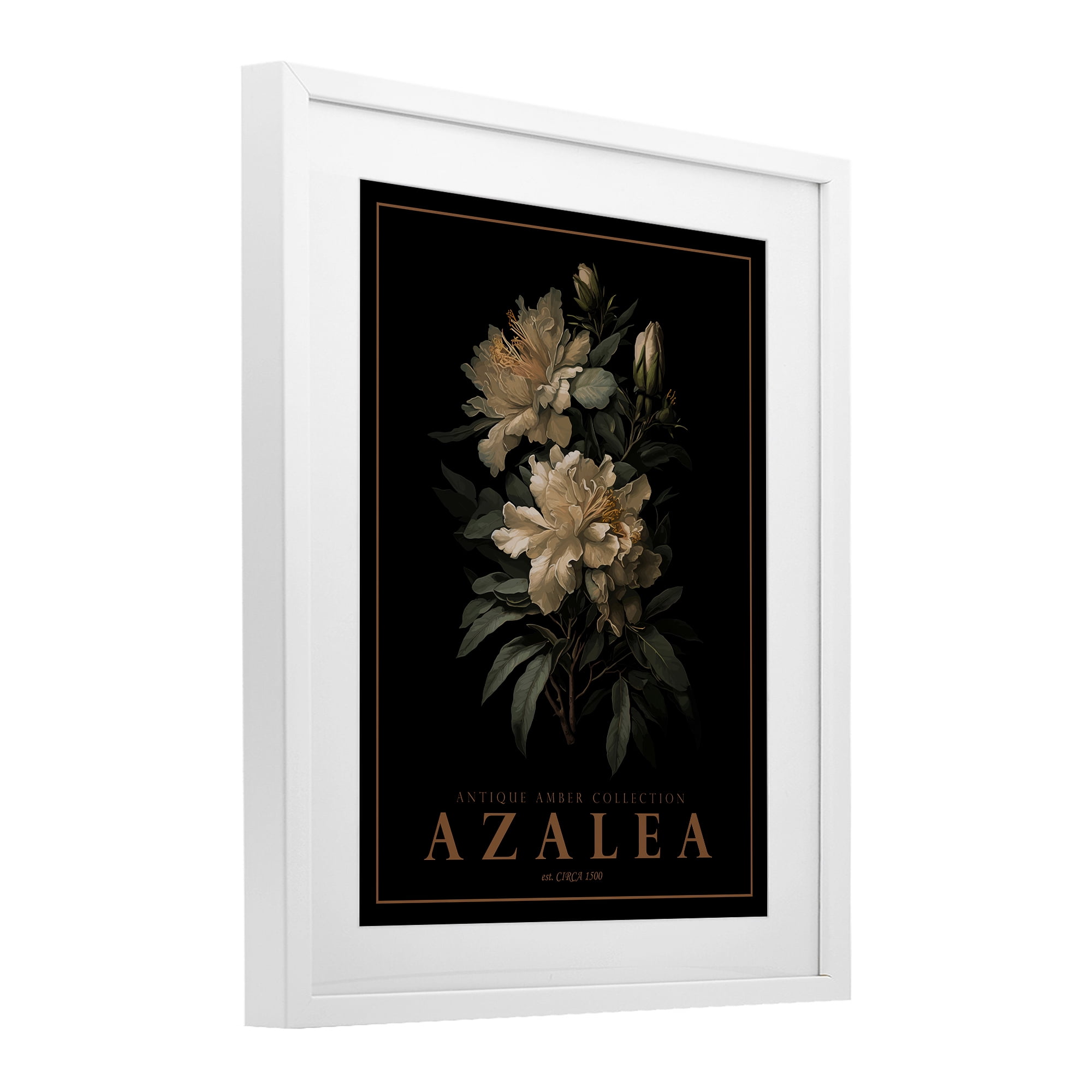 Stupell Industries Antique Azalea Bushel White Framed Print Under Glass, design by Christopher Giampietro