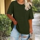 thumbnail image 1 of Cutuoiiu Short Sleeve Tops for Women Summer Round Neck Solid Color Plus Size T-Shirts Gifts, 1 of 5