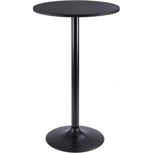 Homall Bistro Pub Table Round Bar Height Cocktail Table Metal Base MDF Top Obsidian Table with Black Leg 23.8-Inch Top, 39.5-Inch Height, Black