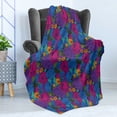 thumbnail image 4 of Floral Soft Flannel Fleece Throw Blanket, Vintage Bouquet Vibrant Shabby Form Blooms in Exotic Boho Tones Beauty Image, Cozy Plush for Indoor and Outdoor Use, 60" x 80", Multicolor, by Ambesonne, 4 of 5