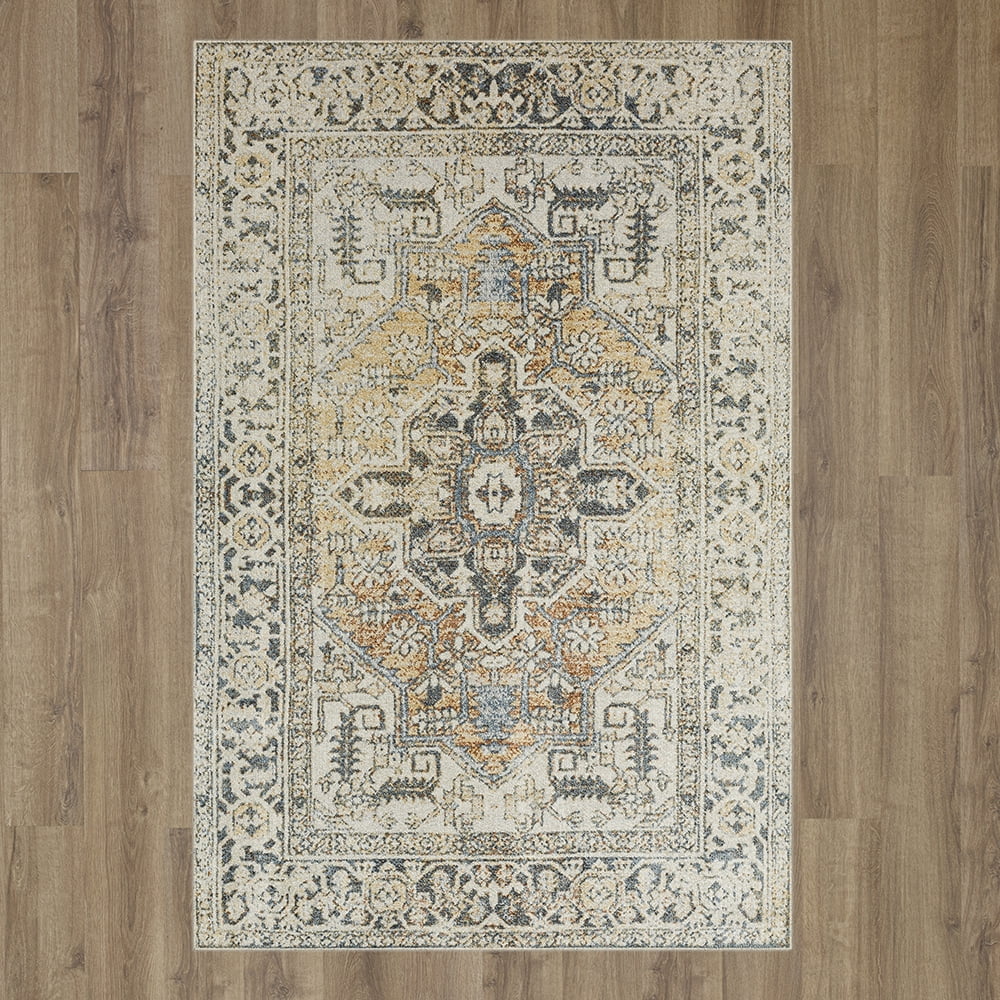 Mohawk Home Theodora Floral Indoor Polyester Area Rug, Anthracite, 7'10" x 10'