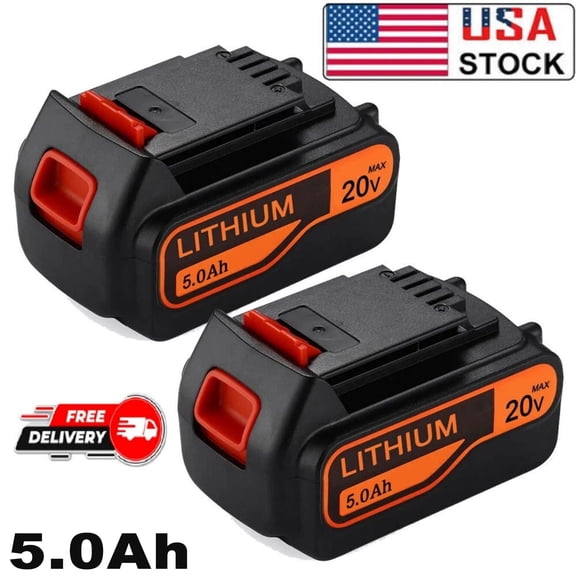 5.0Ah 20V 2pack LB2X4020 Lithium Ion Replacement Battery for Black and Decker Universally Compatible with 20V LBXR20 LB20 LBX20 LBXR2020-OPE LBXR20B-2 LB2X4020