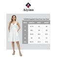 thumbnail image 6 of Aiyino Women's V Neck Floral Spaghetti Strap Summer Casual Swing Dress with Pocket, 6 of 6