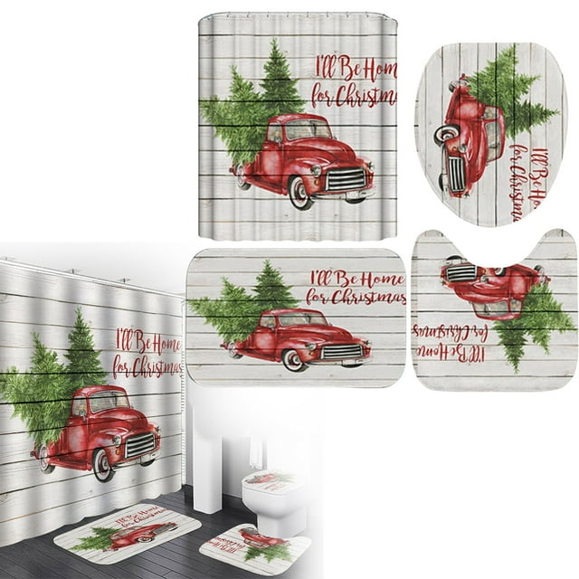 Christmas DecorationsShower CurtainShower Curtain Set How The Stole Christmas Shower Curtain And Mat Set Washable Bathroom Christmas Bathroom Sets DecorPolyester shower curtain
