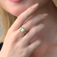 thumbnail image 6 of Gem Stone King 925 Sterling Silver Green Prasiolite and White Created Sapphire Women's Ring (3.16 Ct Octagon Cut, Available in Size 5,6,7,8,9), 6 of 6