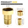 thumbnail image 2 of 2Pcs Brass Water Meter Tube Pipe Fittings, G1" Male x G1-1/4" Female Thread, 2 of 6
