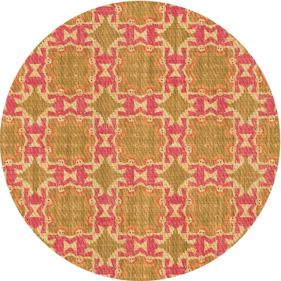Ahgly Company Machine Washable Indoor Square Transitional Grapefruit Red Area Rugs, 3' Square