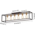 thumbnail image 5 of 6 Lights Black Farmhouse Flush Mount Ceiling Light 38" Vintage Rectangle Close to Ceiling Light for Living Room Kitchen Island,Brass Sockets, 5 of 17