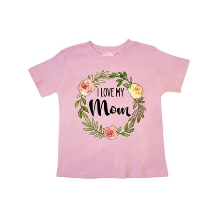 

Inktastic I Love my Mom- flower circle Gift Toddler Boy or Toddler Girl T-Shirt