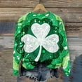 thumbnail image 7 of Puyaiuu Womens St. Patricks Day Clover Print Sweatshirt Soft Fortunate Shamrock Long Sleeve Shirt Green Tunic Pullover Top Irish Holiday Clothes Gift, 7 of 7