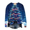 thumbnail image 5 of asdoklhq Christmas Sweatshirt for Women Christmas Round Neck Printed Loose Sweater Long-sleeved Top Multicolor 3X, 5 of 5