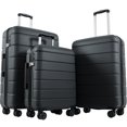 thumbnail image 2 of 3 Piece Carry On Luggage Set, Gray Luggage Suitcase Travel Set, ABS Trolley Hard Shell luggage with TSA Lock, 360° Spinner Wheels Suitcase Travel Bag for Men Women Teens Boys Girls, 20/24/28 Inch, 2 of 10
