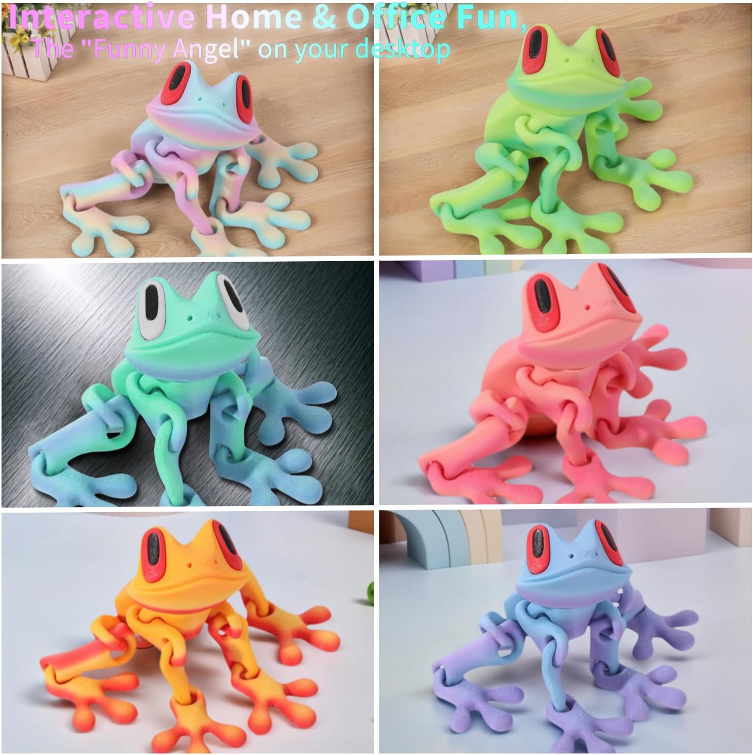 4PCS 3D Printed Magnetic Frog Fridge Magnets,2025 New Realistic Articulated Frog Fridge Magnet, Magnetic Animals Refrigerator Magnets,Funny Refrigerator Magnets for Locker Kitchen Car Desk（x）