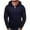 Z-251Navy, variant on Men Thick Hoodies With Pocket Solid Color Zipper Long Sleeve Drawstring Loose Fit Comfortable Sweatshirt For Autumn Winter Daily Wear,Grey,M