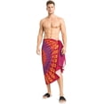 thumbnail image 2 of HAPPY BAY Men's Standard Casual Sarong Long Pareo Beach Wrap One Size Garnet, Mandala Summer Vacation Party, 2 of 6