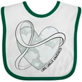 thumbnail image 3 of Inktastic Lung Cancer Awareness White Ribbon Around Heart Boys or Girls Baby Bib, 3 of 4